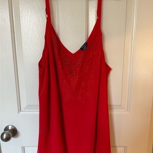 Torrid Red floral cutout tank top